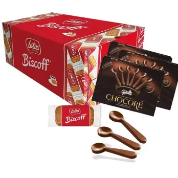 Kit Cortesia Biscotti Lotus 300 + Cucchiaini di cioccolato fondente 18 pz