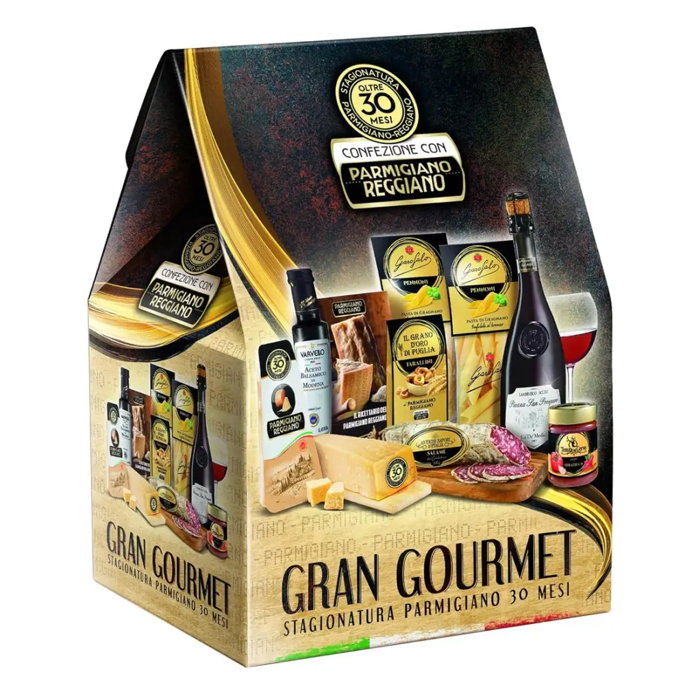 SCATOLA REGALO GRAN GOURMET CON PARMIGIANO REGGIANO 30 MESI
