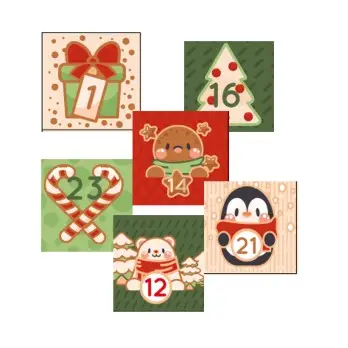Calendario dell'Avvento numeri adesivi Stickers - 48 pz