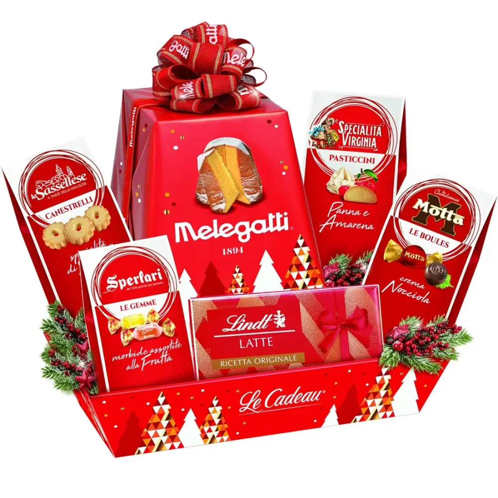 Confezione Regalo "Agrifoglio" Cesto Alimentare Natalizio