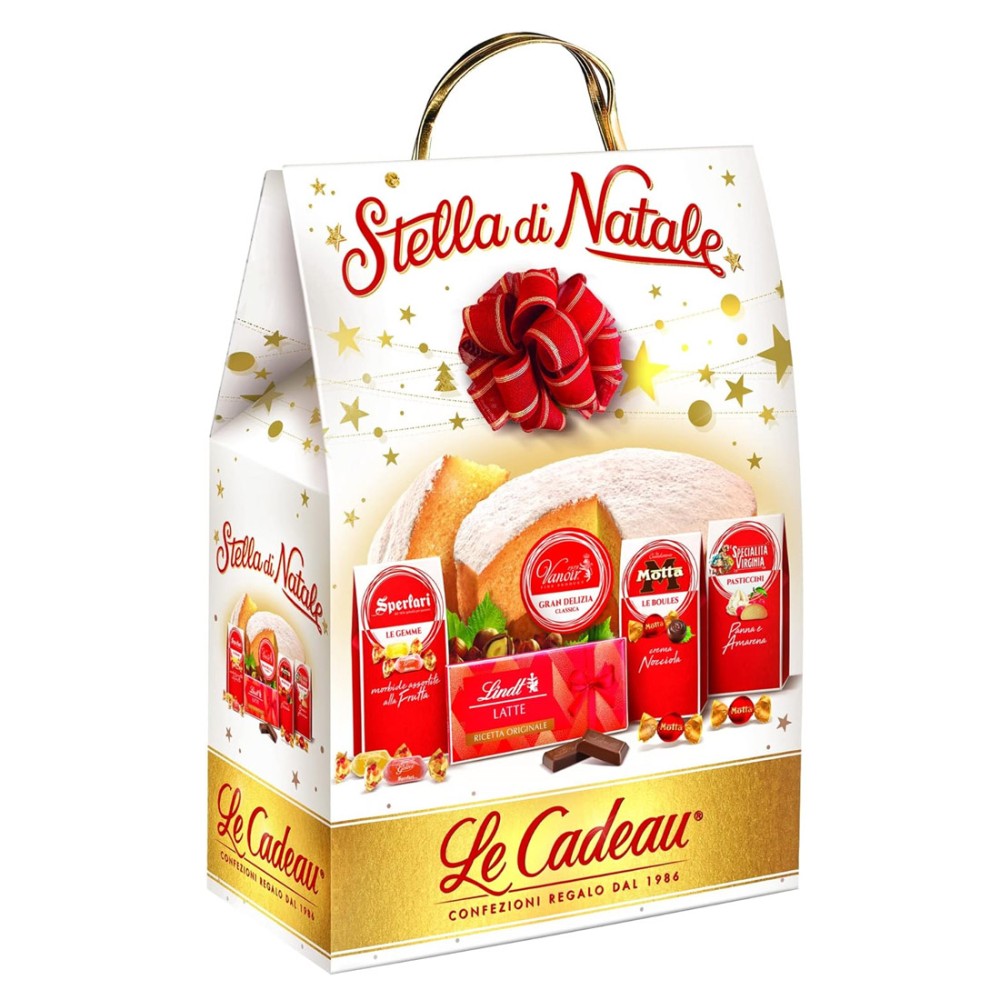 Confezione Regalo "Stella di Natale " Cesto Alimentare Natalizio