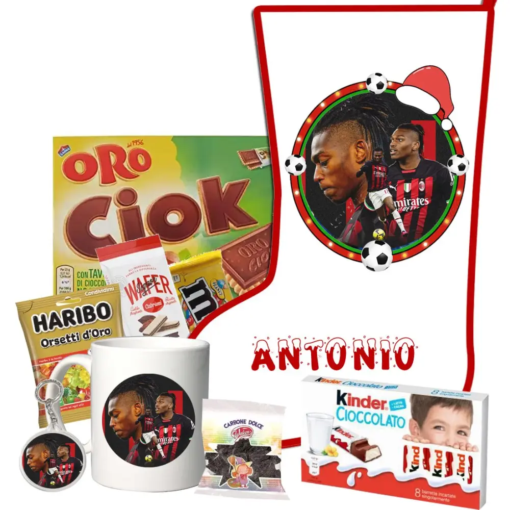 Calza Della Befana Milan Leao Personalizzabile kit Fai da te