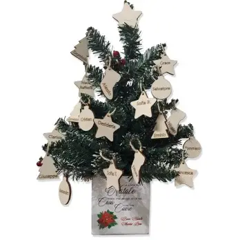 Vaso Natalizio Personalizzabile con Albero di Natale e tag in legno personalizzati