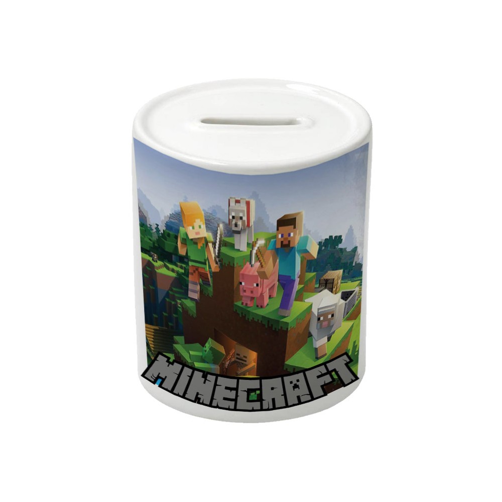 Salvadanaio in Ceramica Minecraft personalizzabile