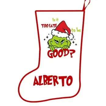 Calza della befana Grinch Personalizzabile