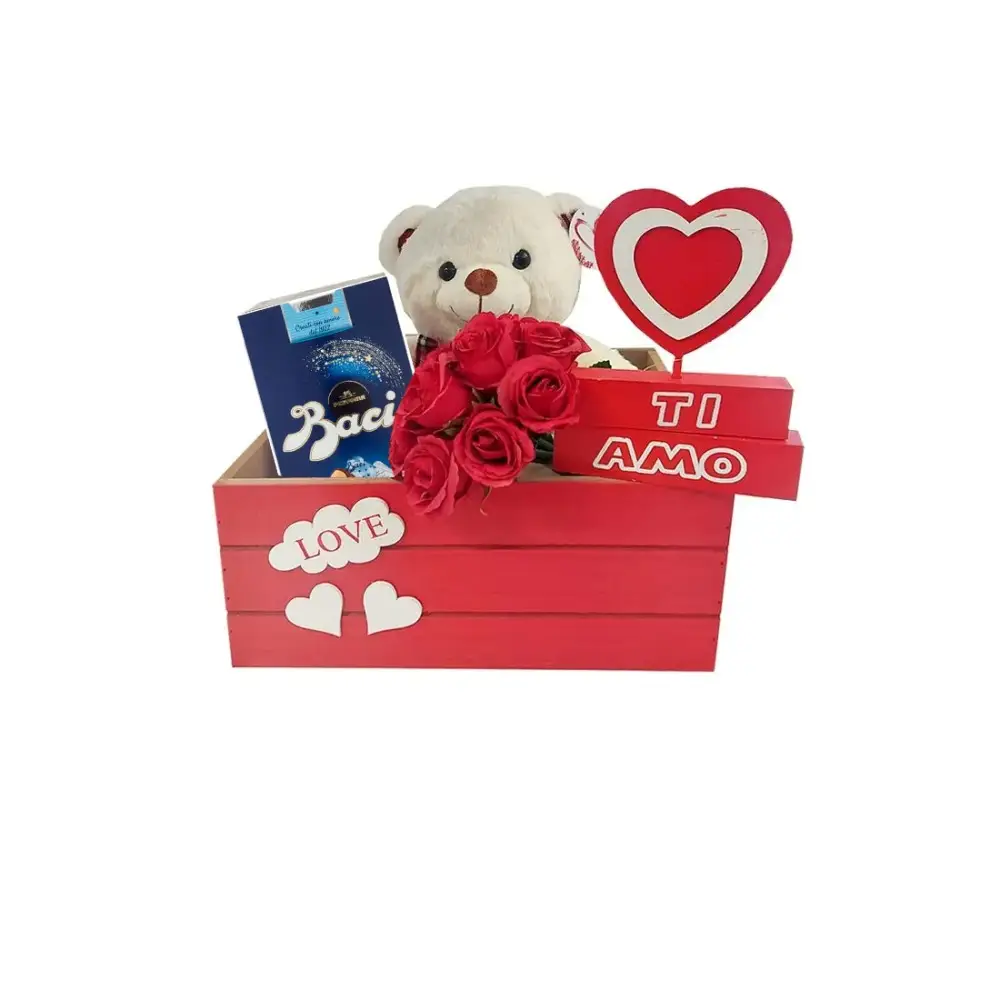 Set regalo San Valentino con baci e peluche