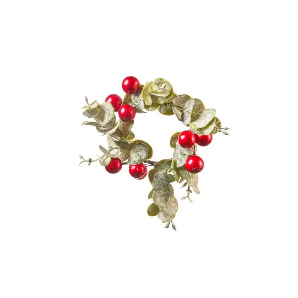 Girocandela Natalizio eucalipto artificiale 11 cm - 1 pz - AN32680/R