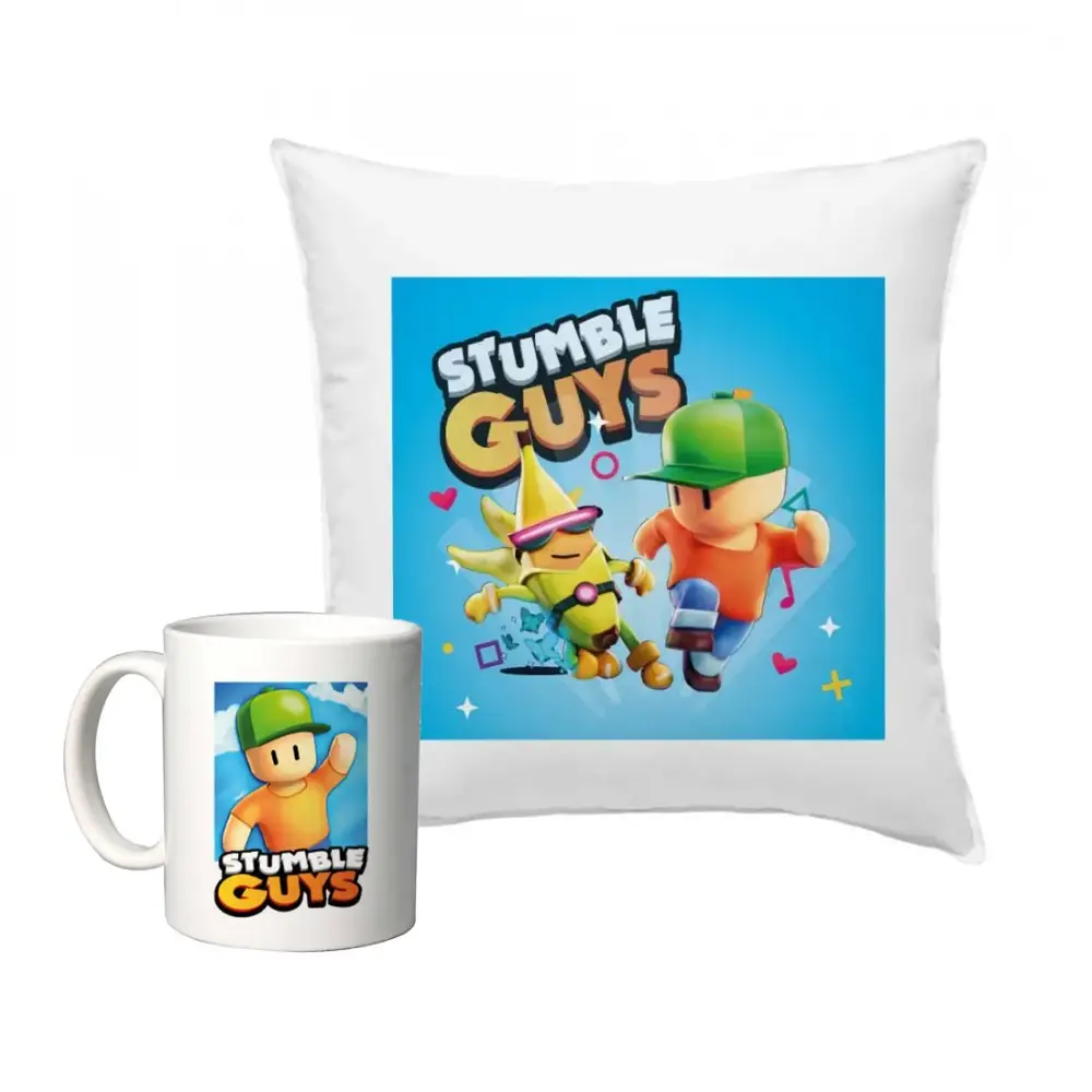 Stumble Guys Cuscino e Tazza Mug Personalizzabili