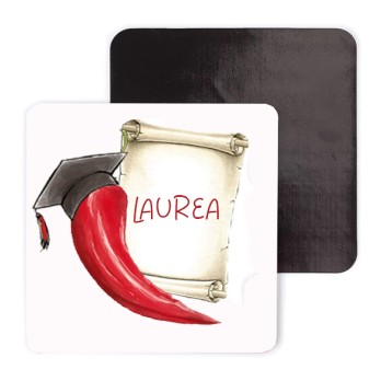10 magneti Laurea con tocco e Cornetto Personalizzabili con Nome