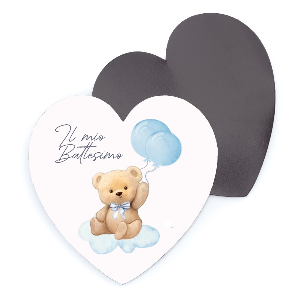 10 magneti orsetto Teddy Bear celeste Personalizzabili con Nome