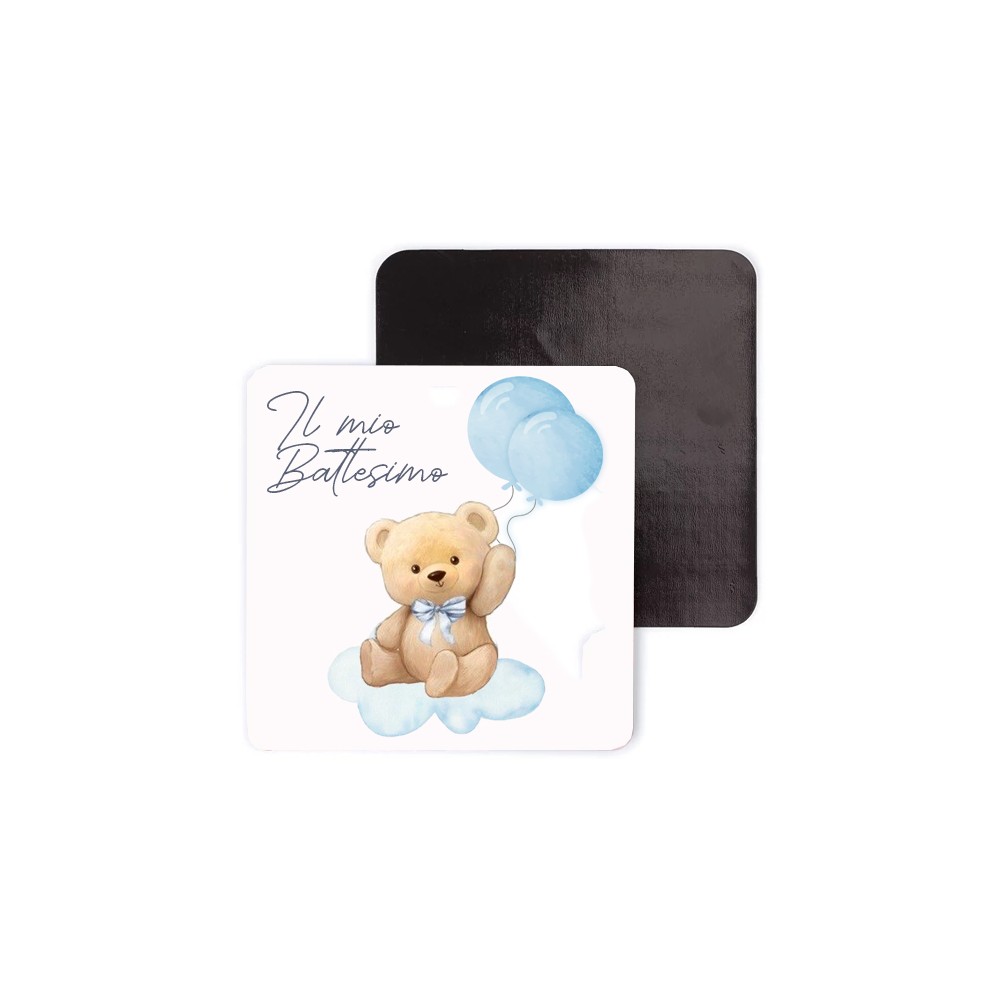 10 magneti orsetto Teddy Bear celeste Personalizzabili con Nome