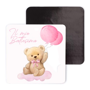 10 magneti orsetto Teddy Bear Rosa Personalizzabili con Nome