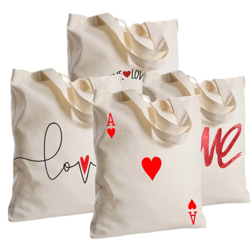 Borsa Shopper San Valentino in Tessuto Personalizzabile 2 pz