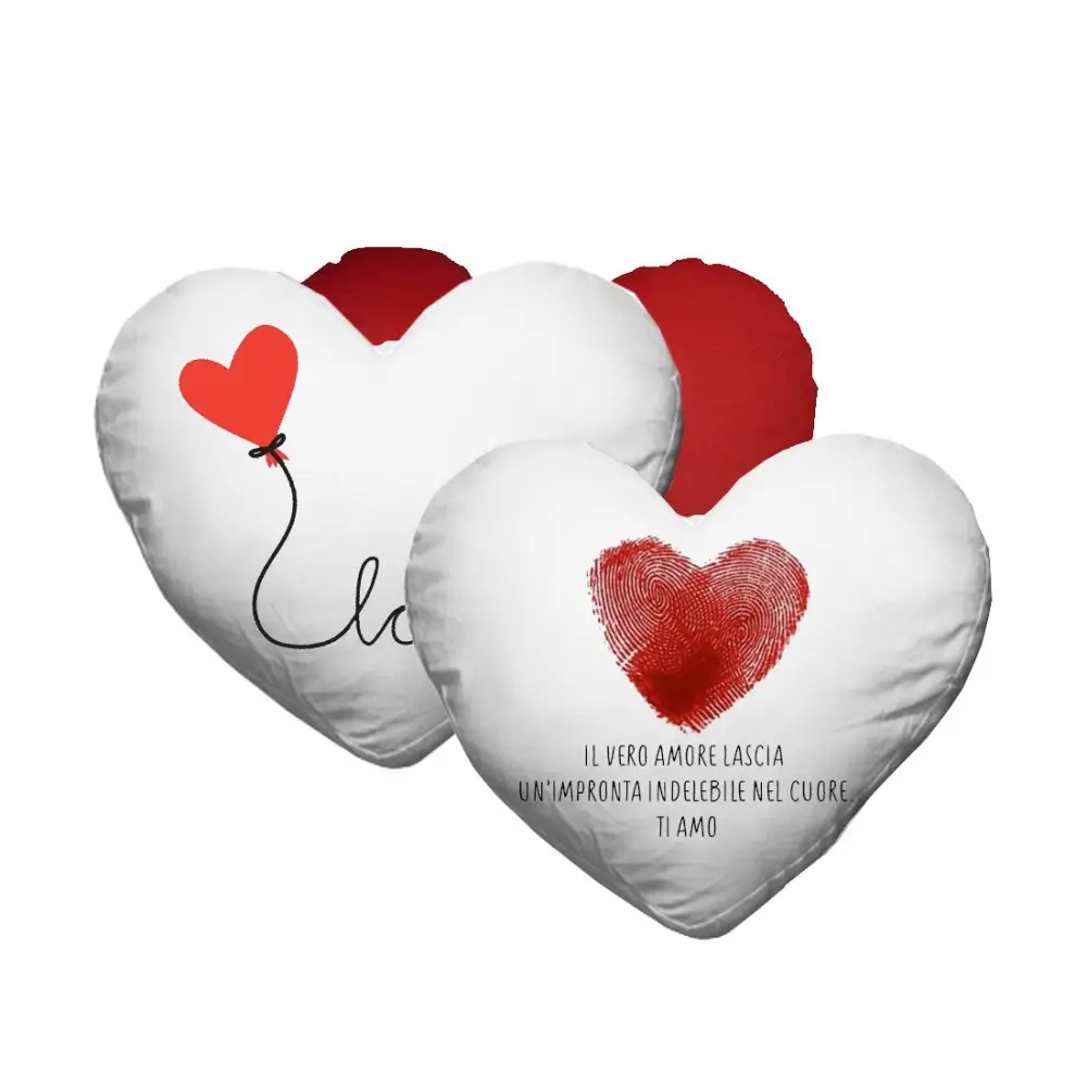 Cuscino Cuore con stampa San Valentino Personalizzabile - 1 pz