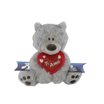 Orsetto di peluche cuore Ti Amo con tubo di Baci Perugina da 125g