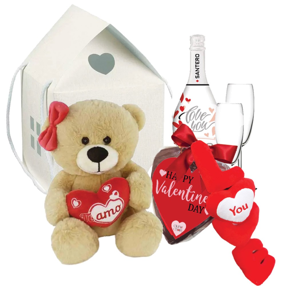 Idea regalo San valentino Con CioccoCuore e scatola Casetta Bianca