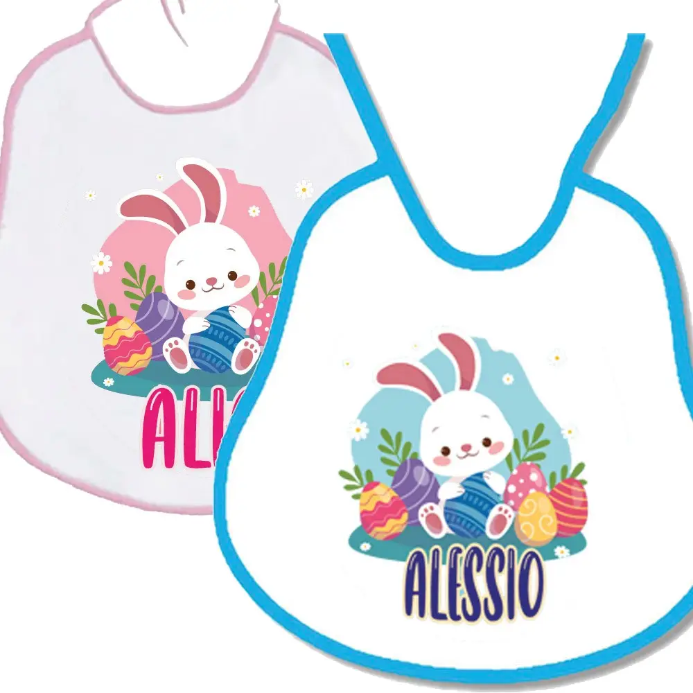 Bavetta Coniglietto di Pasqua Easter Bunny Personalizzata per bimbo o Bimba