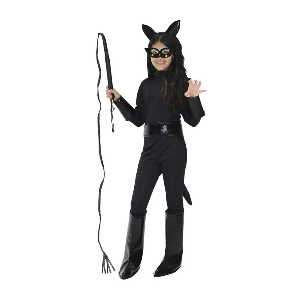 Costume Carnevale Cat Woman - Gatta nera Bambina tg L -8/9 anni