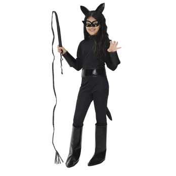Costume Carnevale Cat Woman - Gatta nera Bambina tg M - 6/7 anni