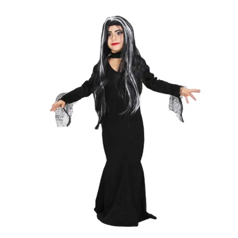 COSTUME DA MORTICIA ADDAMS PER BAMBINE – MAMMA HORROR VARIE TAGLIE