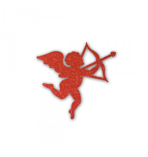 Cupido in polistirolo glitterato rosso - 3 pz