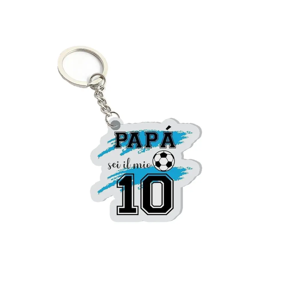 Portachiavi in plexiglass " Papà sei il mio numero 10 "