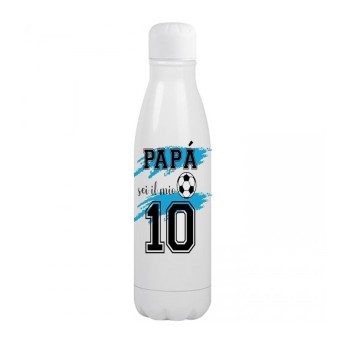Bottiglia in Acciaio inossidabile per la festa del Papà - ".... sei il mio numero 10 "