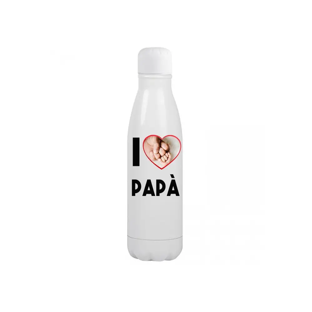 Bottiglia in Acciaio inossidabile per la festa del Papà - " I Love Papà"