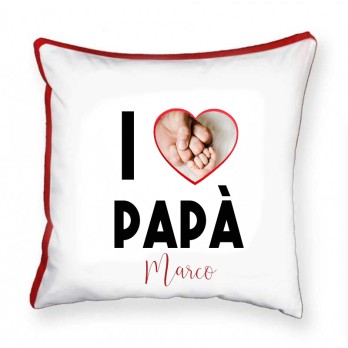Cuscino quadrato con stampa I Love Papà  - 1 pz