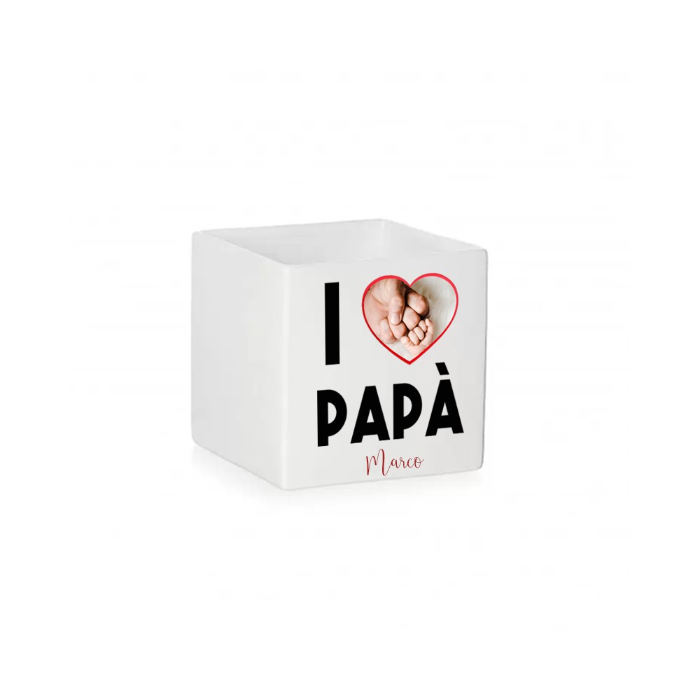 Vaso Cubo I Love Papà - 1pz