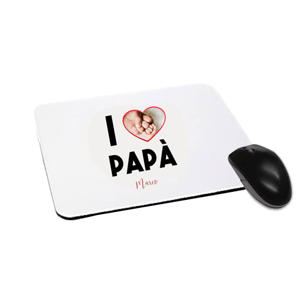 Mouse Pad Festa del Papà Tappetino per Mouse " I Love Papà "