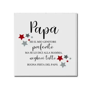 Mattonella decorativa festa del Papà " Stars " - 1pz