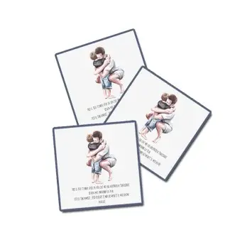 48 Adesivi Personalizzabili Festa del Papà stampa " Abbraccio "