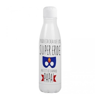 Bottiglia in Acciaio inossidabile per la festa del Papà - " Super Eroe "