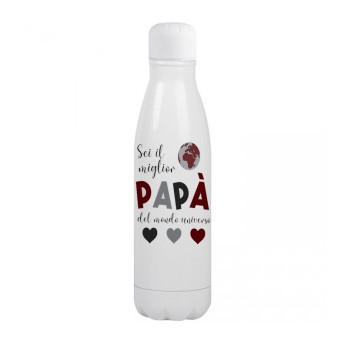 Bottiglia in Acciaio inossidabile per la festa del Papà - " Migliore papà del Mondo "