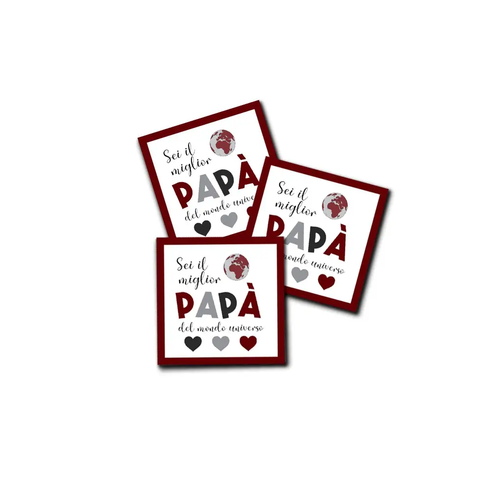48 Adesivi Personalizzabili Festa del Papà " Migliore papà del Mondo "