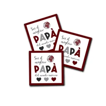 48 Adesivi Personalizzabili Festa del Papà " Migliore papà del Mondo "