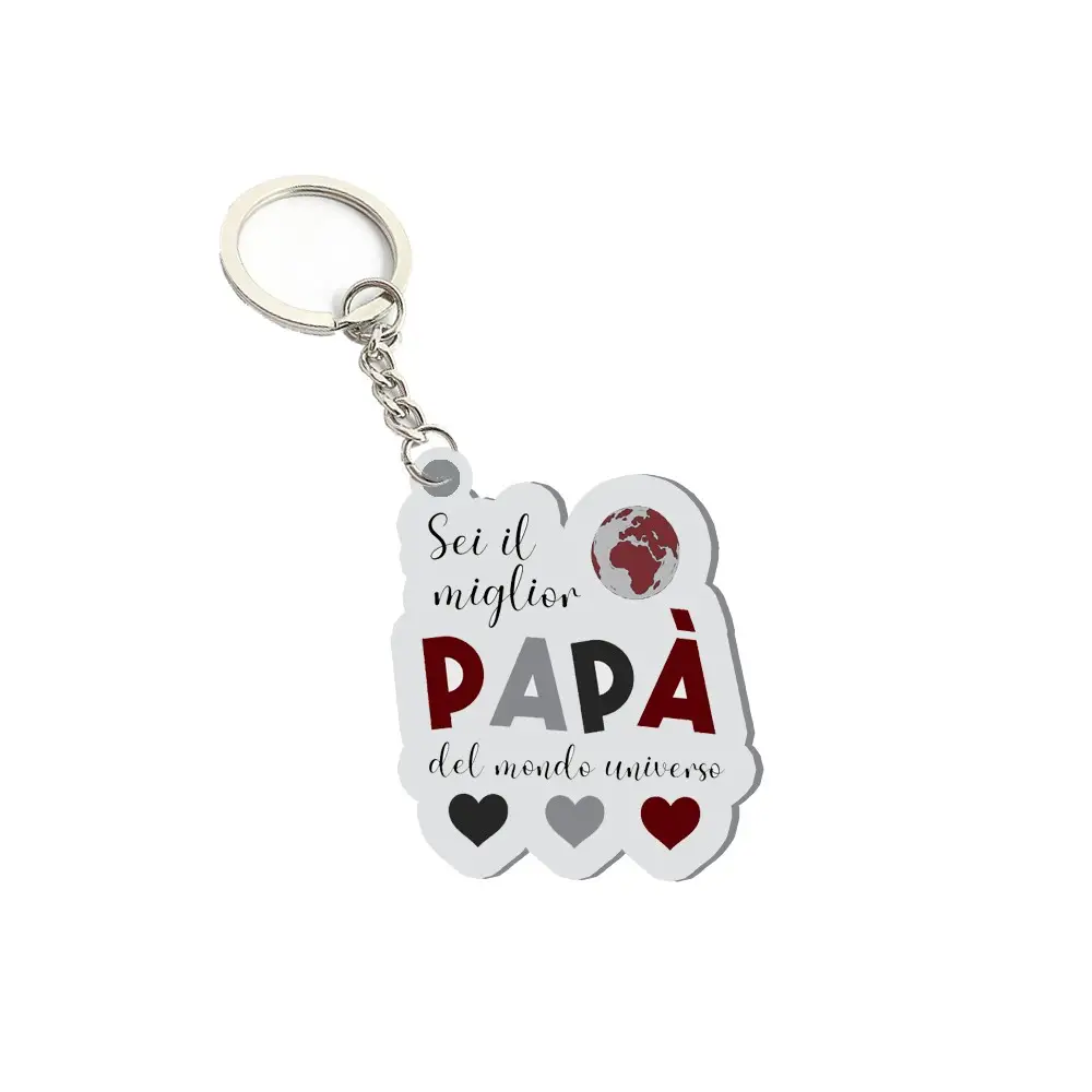 Portachiavi in plexiglass Festa del papà " Migliore papà del Mondo "