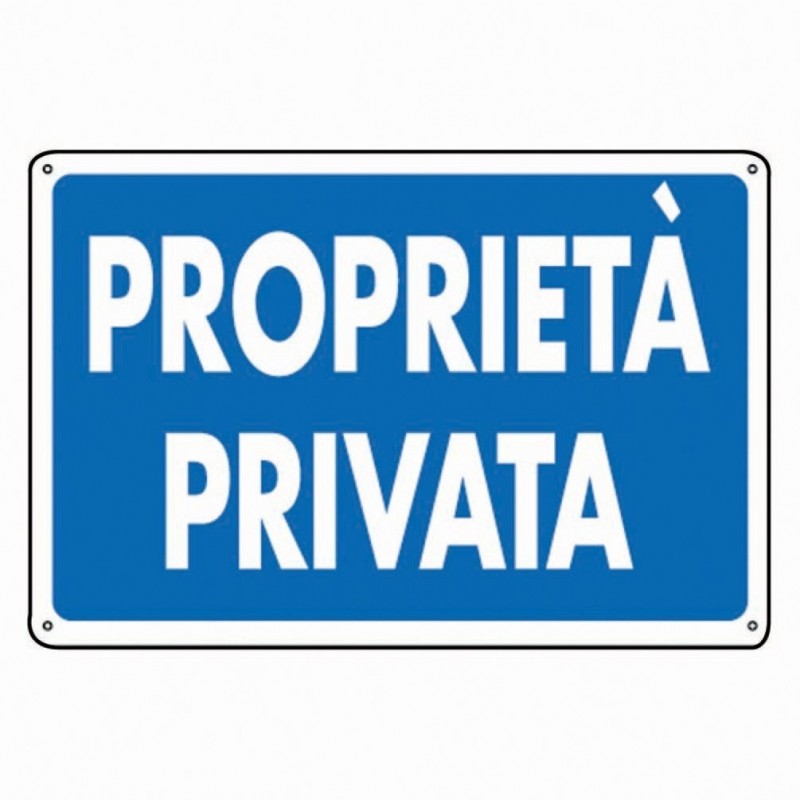 CARTELLO SEGNALETICO PROPRIETA' PRIVATA TARGHETTA IN PLASTICA 