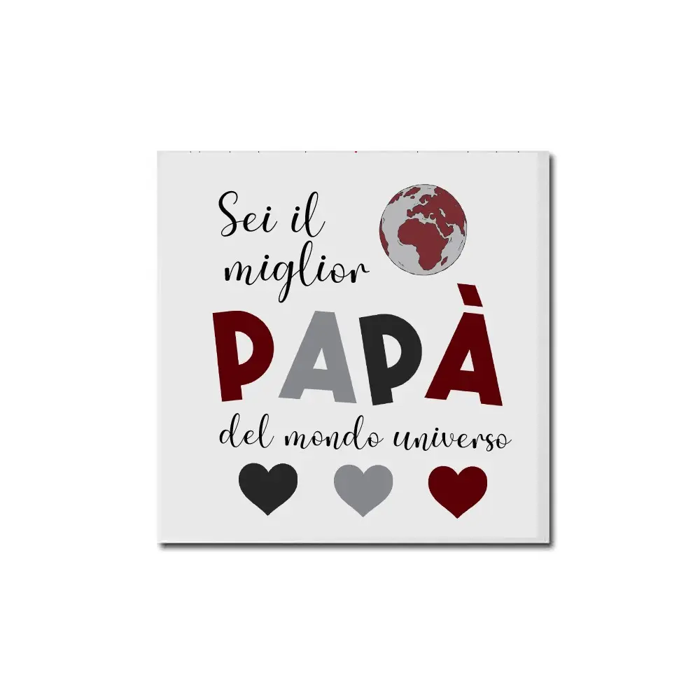 Mattonella decorativa festa del Papà " Migliore papà del Mondo " - 1pz