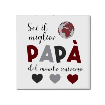 Mattonella decorativa festa del Papà " Migliore papà del Mondo " - 1pz