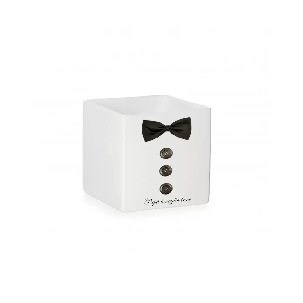 Vaso Cubo festa del papà stampa " Papillon " - 1pz