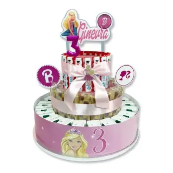Torta con merendine e Succhi personalizzabile Personaggio a scelta - Fai da te