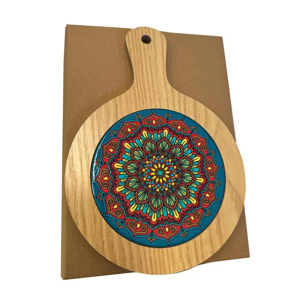 Sottopentola In legno ceramica 14,5cm  1 pz colori assortiti - IR-TB1721