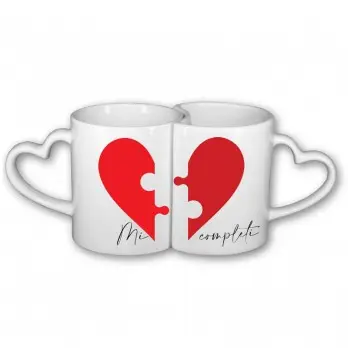Tazza Doppia San Valentino Cuore Rosso Personalizzabile