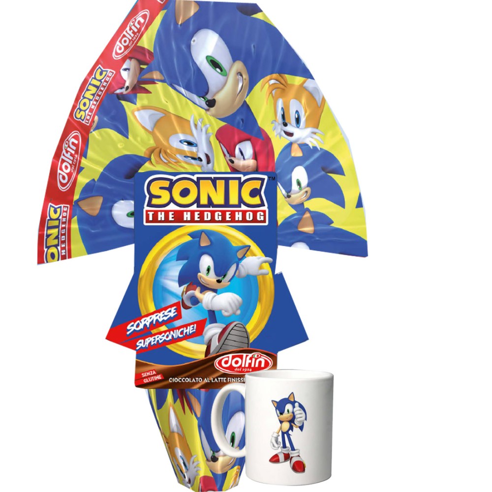 Uovo di Pasqua Sonic 220g con tazza Personalizzabile