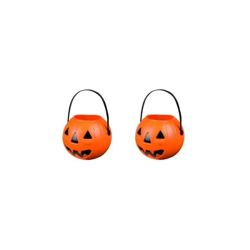 2 CESTINI PER HALLOWEEN A FORMA DI ZUCCA 30796 20 X 17 CM