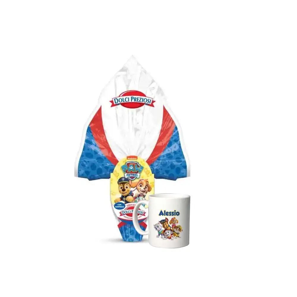 Uovo di Pasqua Paw Patrol 150g con tazza Personalizzabile