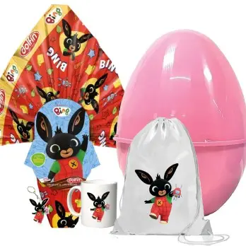 Set Uovo di Pasqua Bing con Sacca Tazza Portachiavi e Guscio