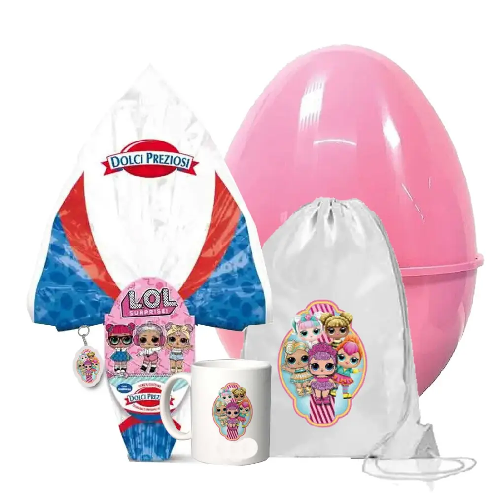 Set Uovo di Pasqua LOL Surprise Sacca Tazza Portachiavi e Guscio